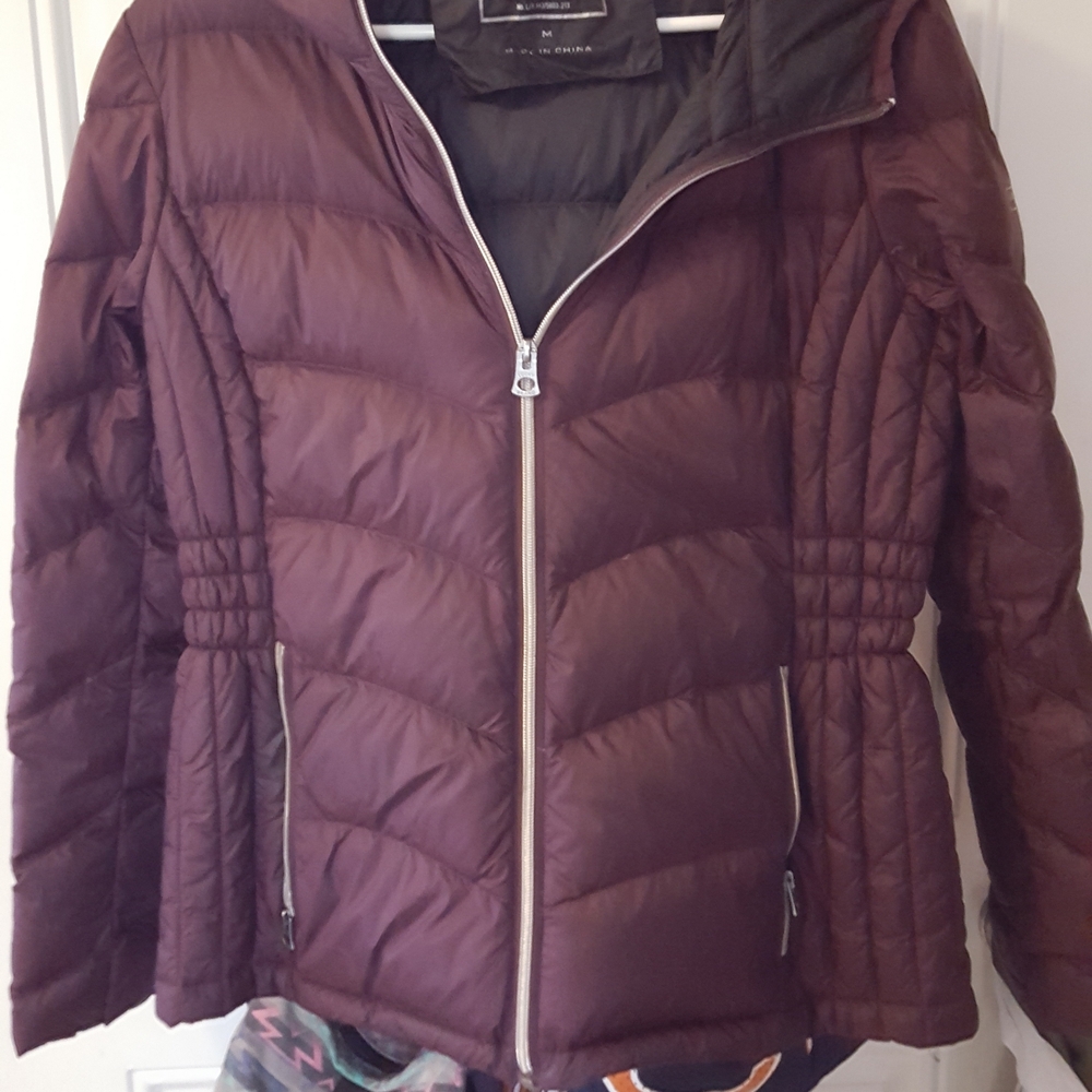 Lucky Brand Los Angeles Women's Burgundy Puffer Jacket Pre-owned  Excellent